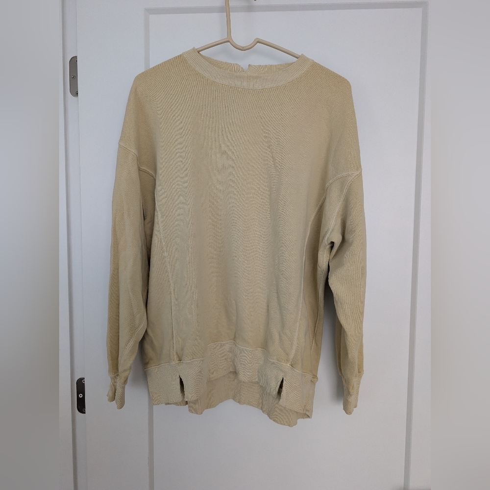 Aerie Light Yellow Oversized Women's Sweater, Size XS - Picture 2 of 4
